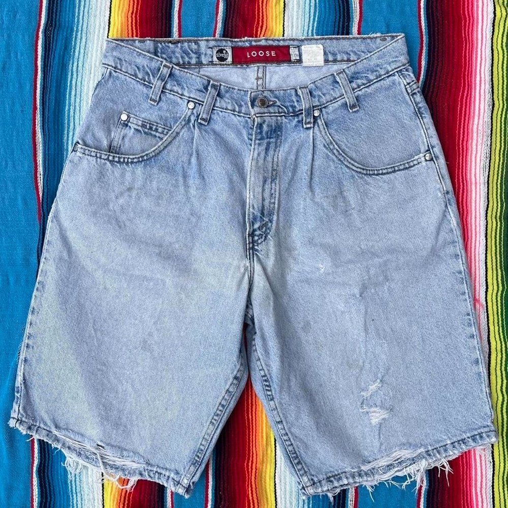 Levi's Men's Silver and Blue Shorts - Picture 2 of 2